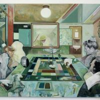 "1,2,3,....oh du Wunderschöne" (2013) 120 x 160 cm / ÖL / Ölkreide auf Nessel