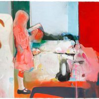 "Chandelier" (2014) 100 x 120 cm / Acryl / Öl / Lack / Pigment auf Nessel