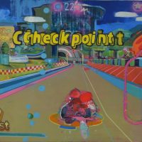 "Checkpoint" (2015) 100 x 130 cm / Öl / Ölkreide / Sprühlack auf Leinwand