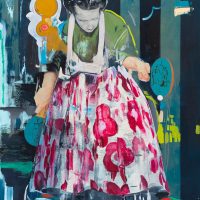 "Matchball" (2019) 170 x 130 cm / Öl / Ölkreide auf Nessel