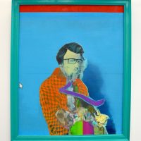 "Mr. Web" (2015) 180 x 140 cm / Öl / Ölkreide / Sprühlack auf Nessel / Holz / Lack